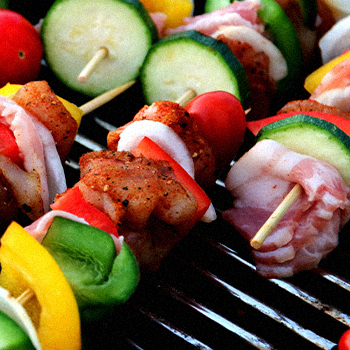 A close up image of a food on a grill