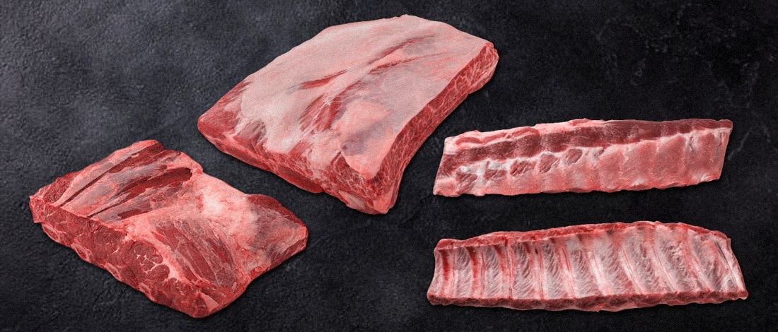 Different types of beef ribs