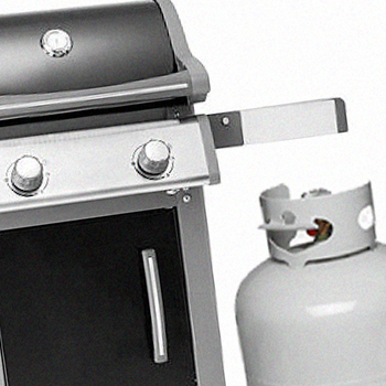 A propane gas grill