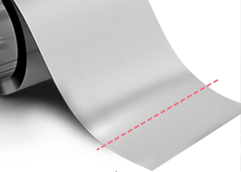 Metal sheet with guide lines on where to cut