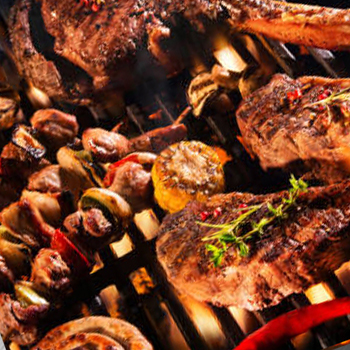 Food being cooked in grill