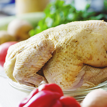 Seasoned turkey ready for smoking