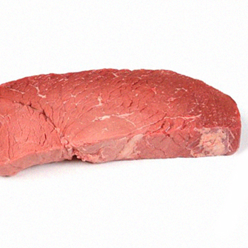 Top round steak on plain background