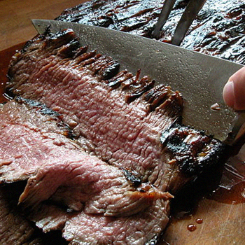 Slicing a flank steak