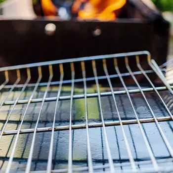 close up image of a unused grill crates