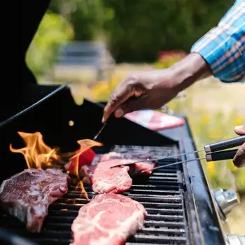 meat grilling outdoors