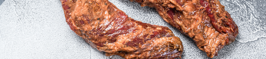 Marinated beef brisket top view