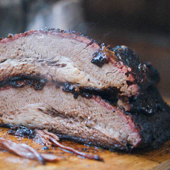 A freshly smoked brisket