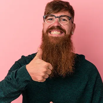 A bearded guy giving approval