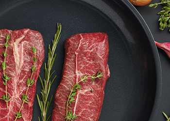 Blade steak on pan