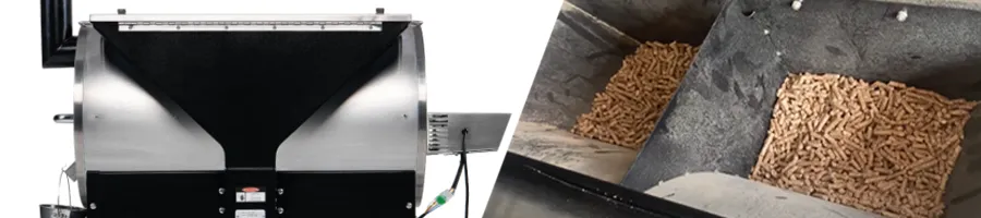 Pellet grill hopper view