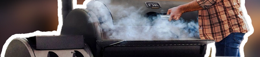 A man smoking food outside