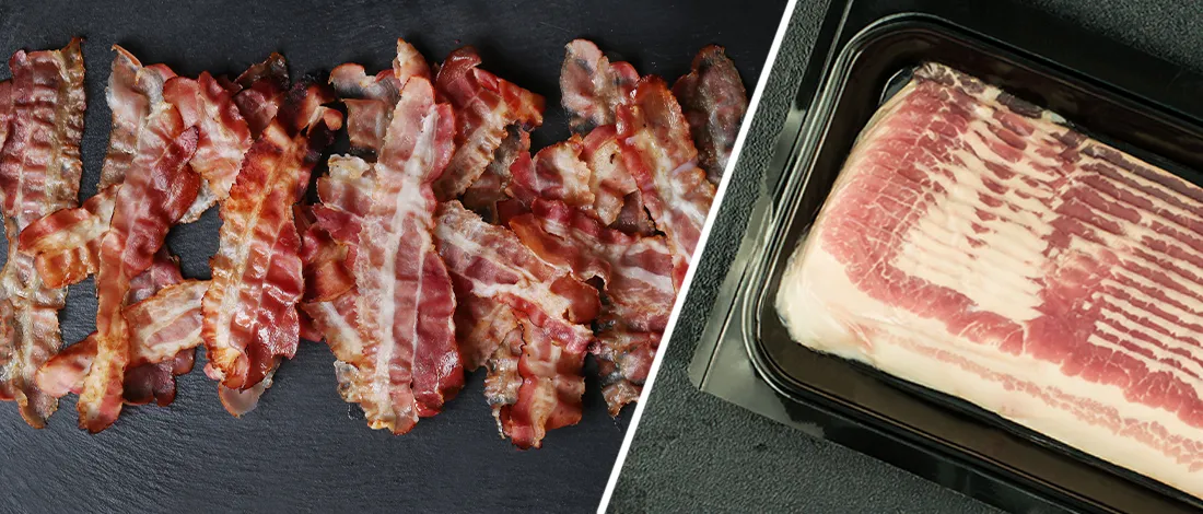 Organized bacon strips