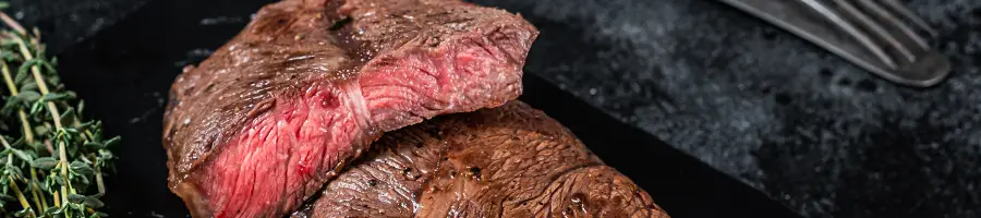Steak on top of each other