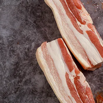 Raw pork on marble table