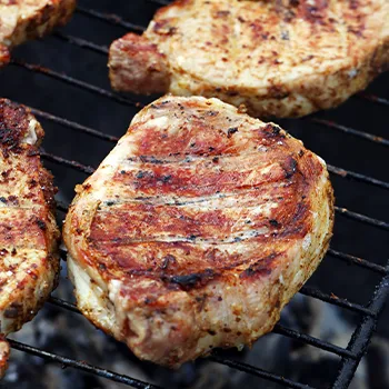 Close up image of grilling a meat