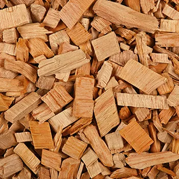 Chopped hickory wood