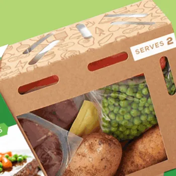 A carboard box for a food recipes and ingredients