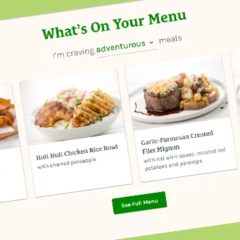 A Featured Menu on a website