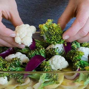 Woman preparing healthy food