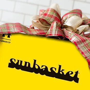 A sunbasket box with a ribbon