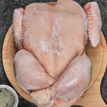 Top view of raw chicken