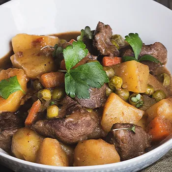 A bowl full of Irish Guinness beef stew