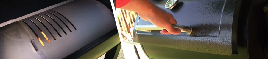 Holding the lid of a grill to open and close