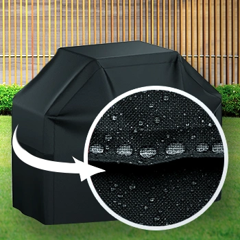 A barbeque grill cover showing closer shot of waterproof texture