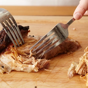 using fork to pull pork