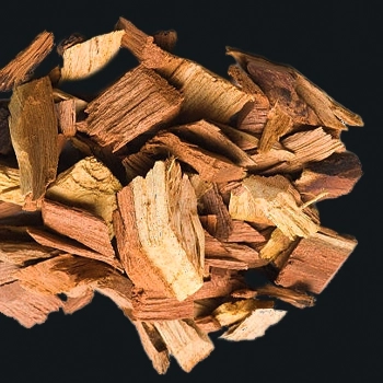 Top view of Mesquite wood chunks