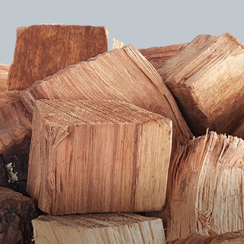 Close up image of Hickory wood chunks