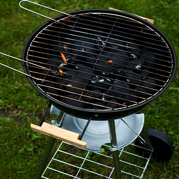 Average round portable charcoal grill