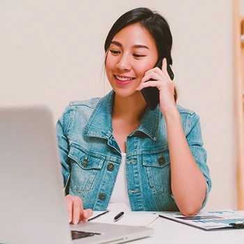 Customer calling on phone