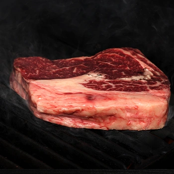 Isolated ribeye on grill