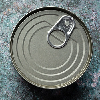 Top view of a canned food