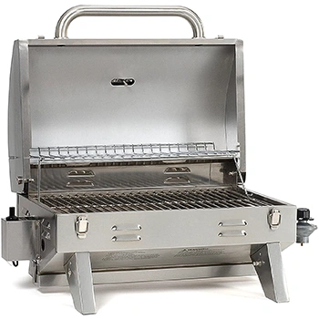 Stainless Steel Masterbuilt Gas Grill on white background