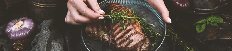 A top view of grilled steak