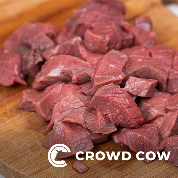 Chopped meats on cutting board