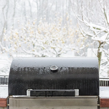 A cold grill in winter