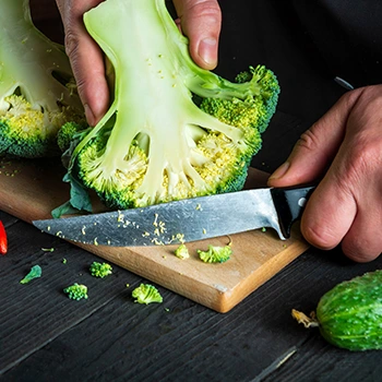 slicing vegetables