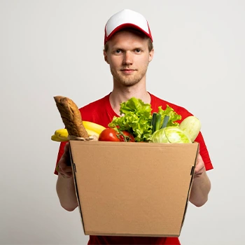 man delivering food