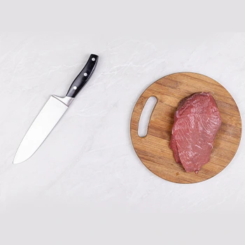 knife with fresh meat