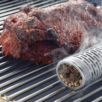 grilling meat with a smoker tube