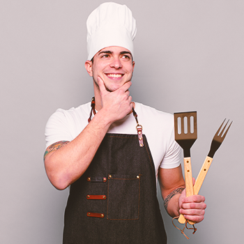 A chef thinking