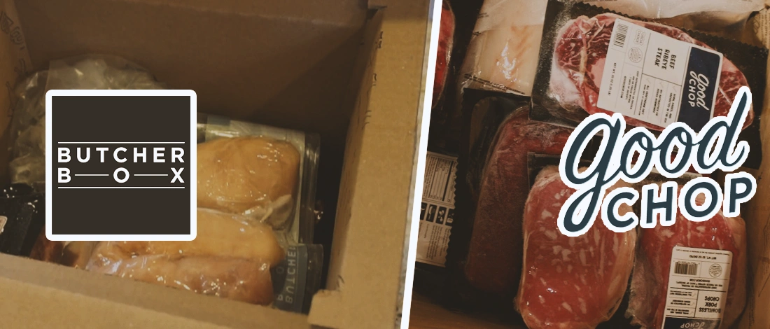 Butcherbox and good chop side products side by side