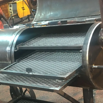 Close of shot of a smoker grill