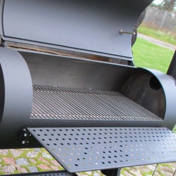 Close up shot of an open grill