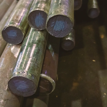 A stack of stainless steel rods