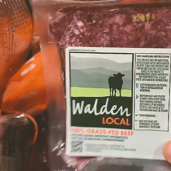 Close up of a Walden Local Meat product